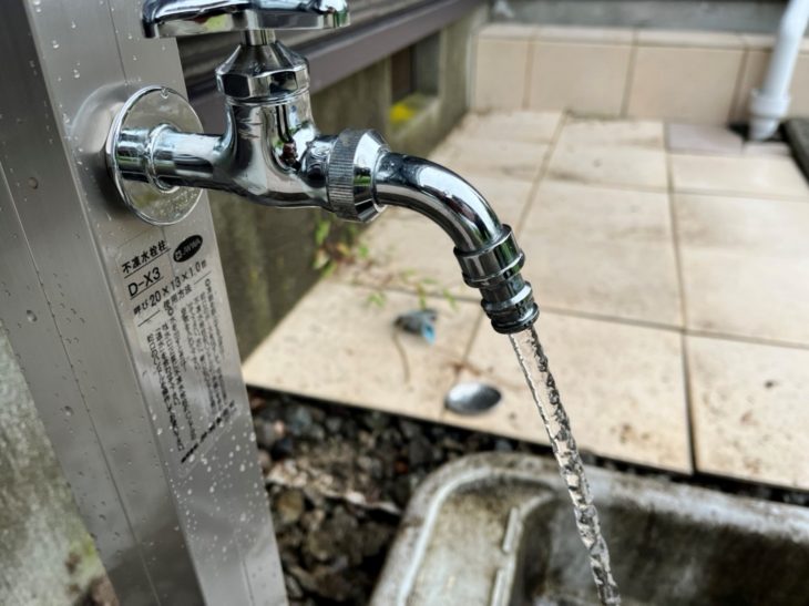 交換後の外部水栓です。